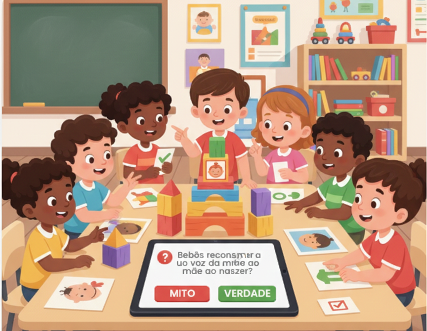 Criança brincando com blocos de montar coloridos.